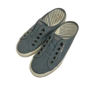 Taos Footwar EZ Sol Mule Sneaker Lake Blue Wash Canvas 7.5M